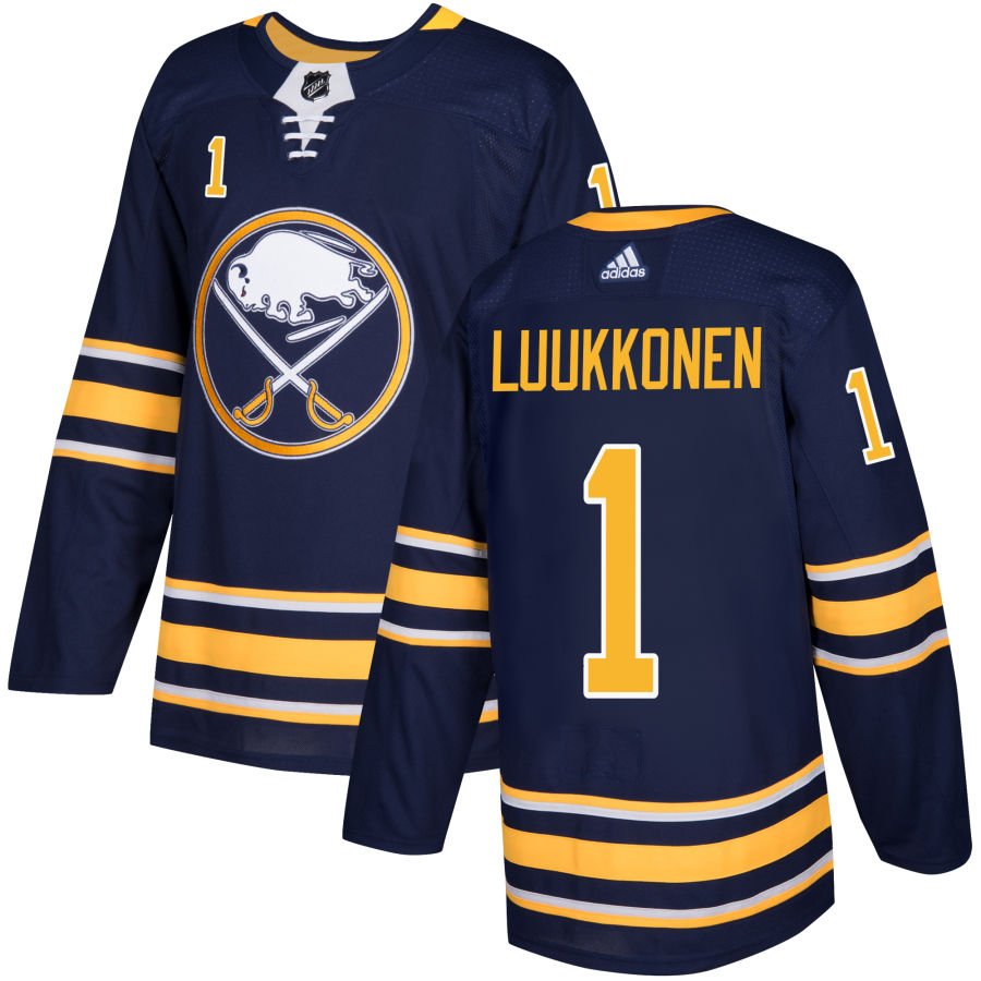 Buffalo Sabres #1 Ukko-Pekka Luukkonen Navy Authentic Pro Jersey